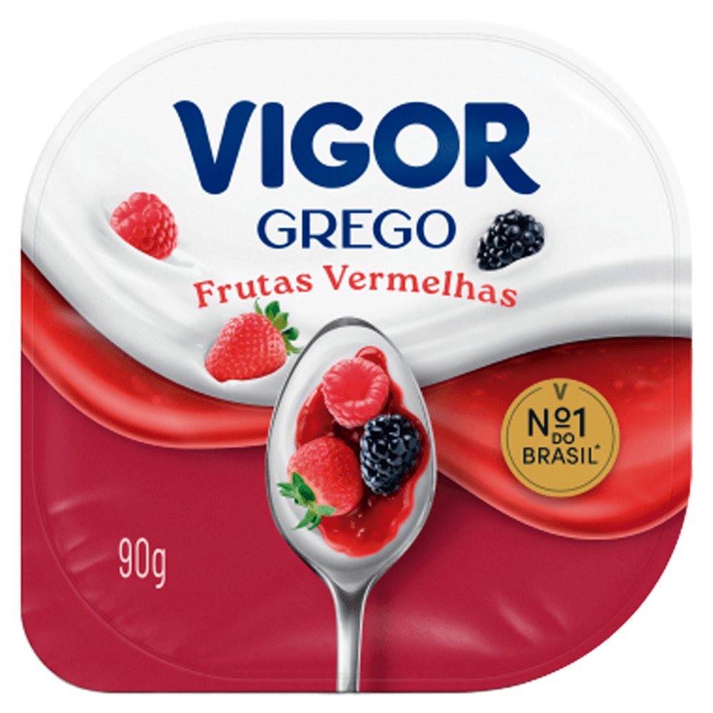 Iogurte Grego Calda Frutas Vermelhas Vigor Pote 90g